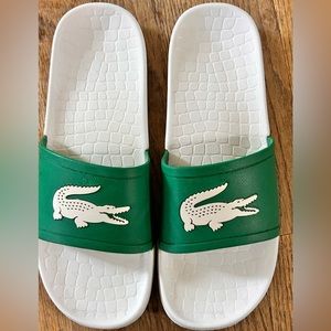 Lacoste Men Slides size 11 in. Only worn a few times! Classic